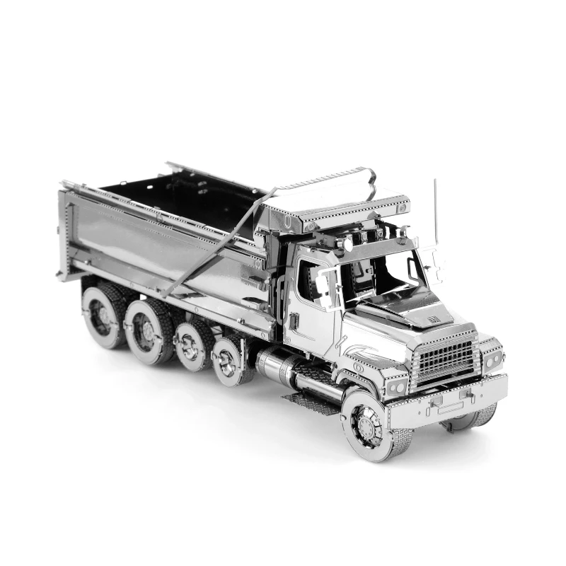 Металлическая нержавеющая сталь собранная модель DIY игрушка головоломка мусорный грузовик