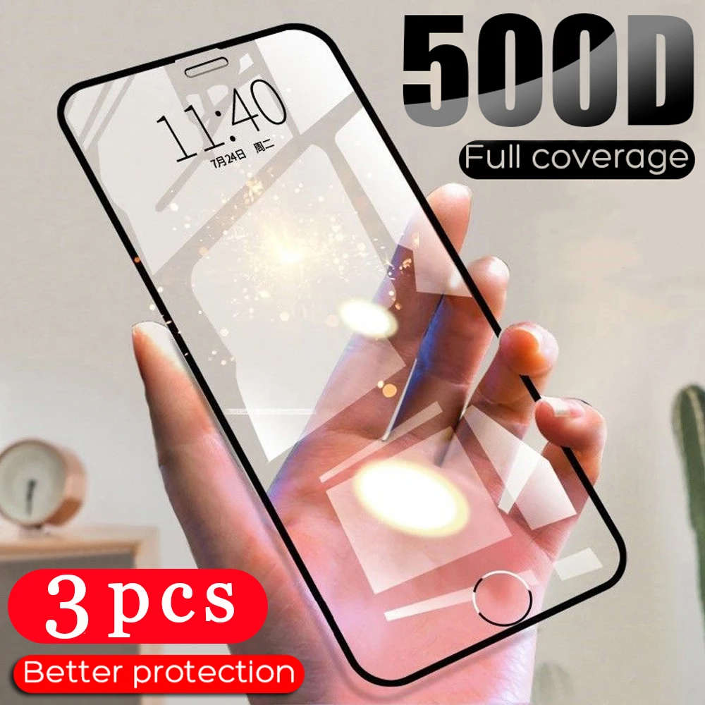 3 шт. чехол для iphone SE 2020 11 pro X XS MAX XR 8 7 6 6s plus защитная пленка из закаленного стекла
