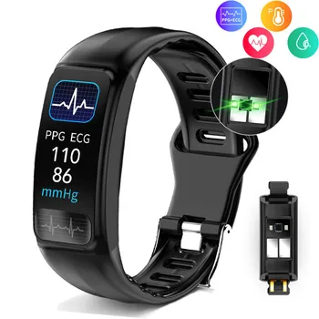 

P12 ECG PPG Smart Bracelet Blood Pressure Heart Rate Monitor Smartband Sports IP67 Waterproof Fitness Tracker Smart Wristband