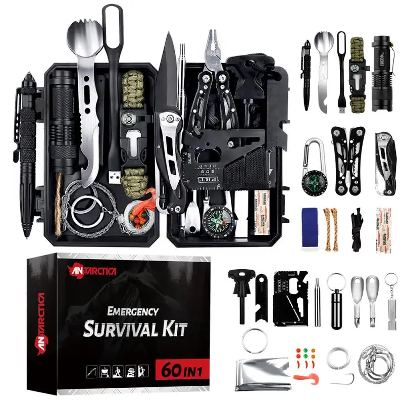 

Hiking 59 In1 Practical Case Pocket Tool Pouch Tools First Aid Kit Tableware Camping Equipment Edc Outdoor Survival Multi Tool