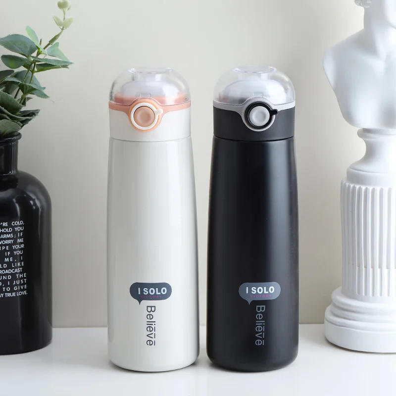 Thermos Water Bottle 304 Stainless Steel Vacuum Flask Bottles Buckle Leakproof Thermal Mugs 380ml 420ml | Дом и сад