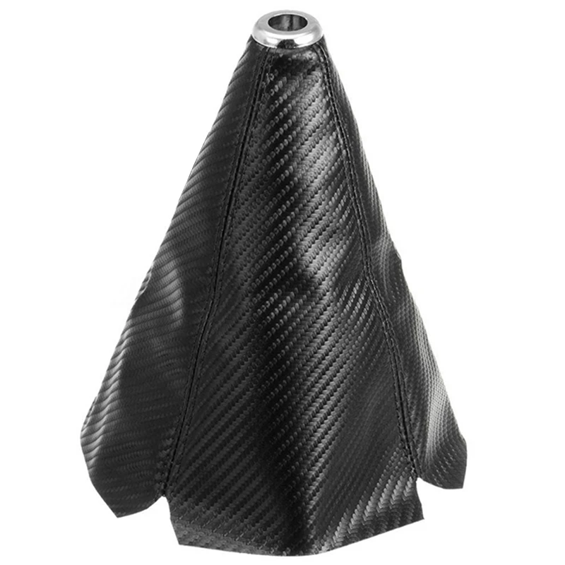 Universal Carbon Fiber Leather Manual Gear Shift Knob Gaiter Automatic Car Styling Shifter Boot Cover Black/Red/Blue/Yellow Line