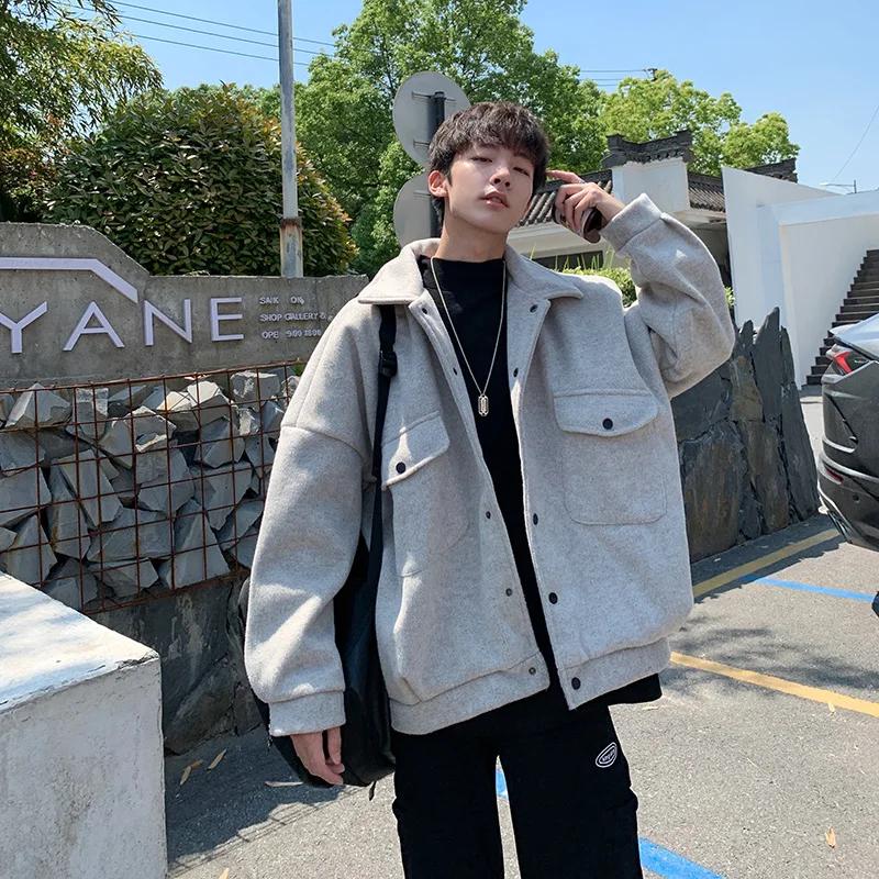 

2019 Casual Classic Winter Fashion Brand Clothes Fleece Thick Warm Woolen Overcoat Blend Men's Coat