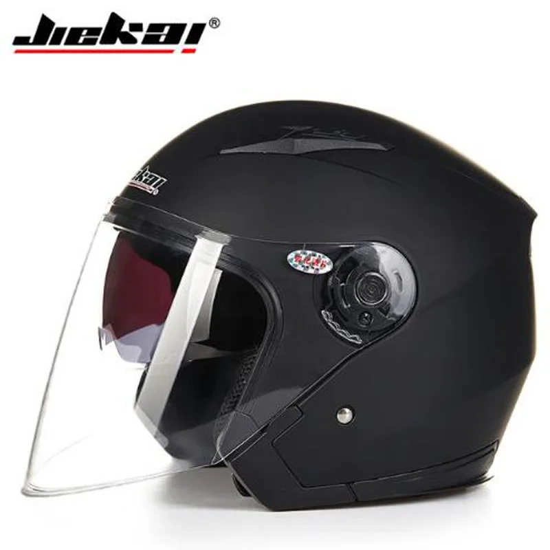 JIEKAI Половина лица мото rcycle шлем JK512 открытое лицо мото винтажные шлемы с двойным объективом capacete moto cicleta cascos casque