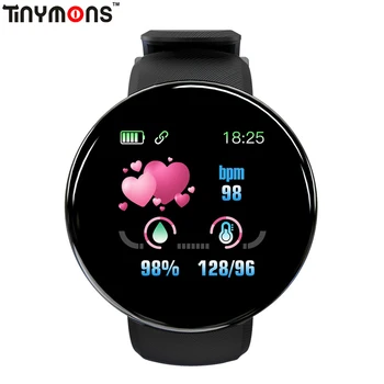 

D18 Smartwatch Round Screen Fitness Watches Smart Watch Band Men Women Blood pressure heart Rate Sports Tracker Bracelet