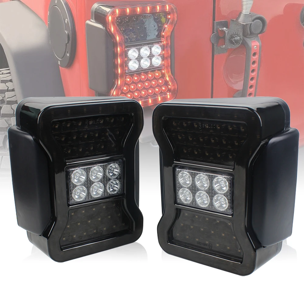 

2019 New JL style USA/European Version LED Tail Lamp For Jeep Wrangler JK 07-17 Car tail Light series Rear Lamps Brake Light