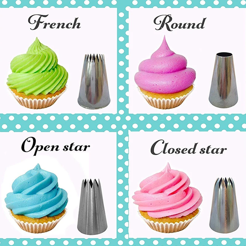 

4 Pcs Christmas Stainless Steel Icing Nozzle Cake Decorating Tips Set DIY Tools For Cupcakes Pastry Cake Decorating