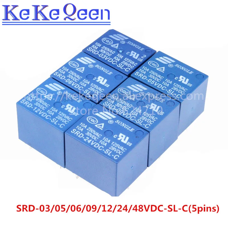5 шт. реле мощности Φ 3V 5V 6V 9V 10A 250VAC 5PIN T73 | Обустройство дома