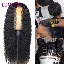 Cheap Lumiere Hair 360 Lace Frontal Wig Pre Plucked With Baby Hair Malaysian Deep Wave Wig Non-Remy 100% Human Hair Wigs For Woman 1B