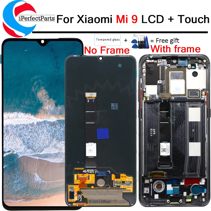 swark Super AMOLED Écran tactile LCD sans cadre pour Xiaomi Mi 9 M1902F1G Noir 