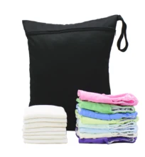 

[1pc] Reusable Cloth Baby Diaper Bag Diaper Organizers Nappy Caddy Bags Baby Essentials Waterproof Mommy Wet Bag 40*50cm Storage