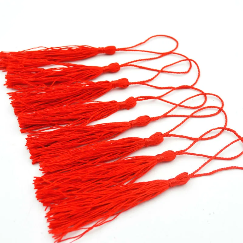 

10pcs Red Chinese Knots Tassels Key Tassel Fringe Bag Trim Curtain Garment Decorative Small Tassels Accessories 13cm Wholesale