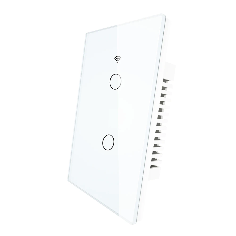 2 gang switch Wi-Fi Смарт настенный светильник переключатель Стекло Панель RF433& Wi-Fi приложение Smart Life приложение Tuya дистанционного Управление работает с Amazon Alexa Google Home 1/2/3 - Цвет: 2 gang switch