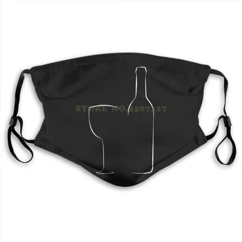 

Face Mask City Wine Glass And Bottle Fashion Funny Design White Black Reusable Protective Masks