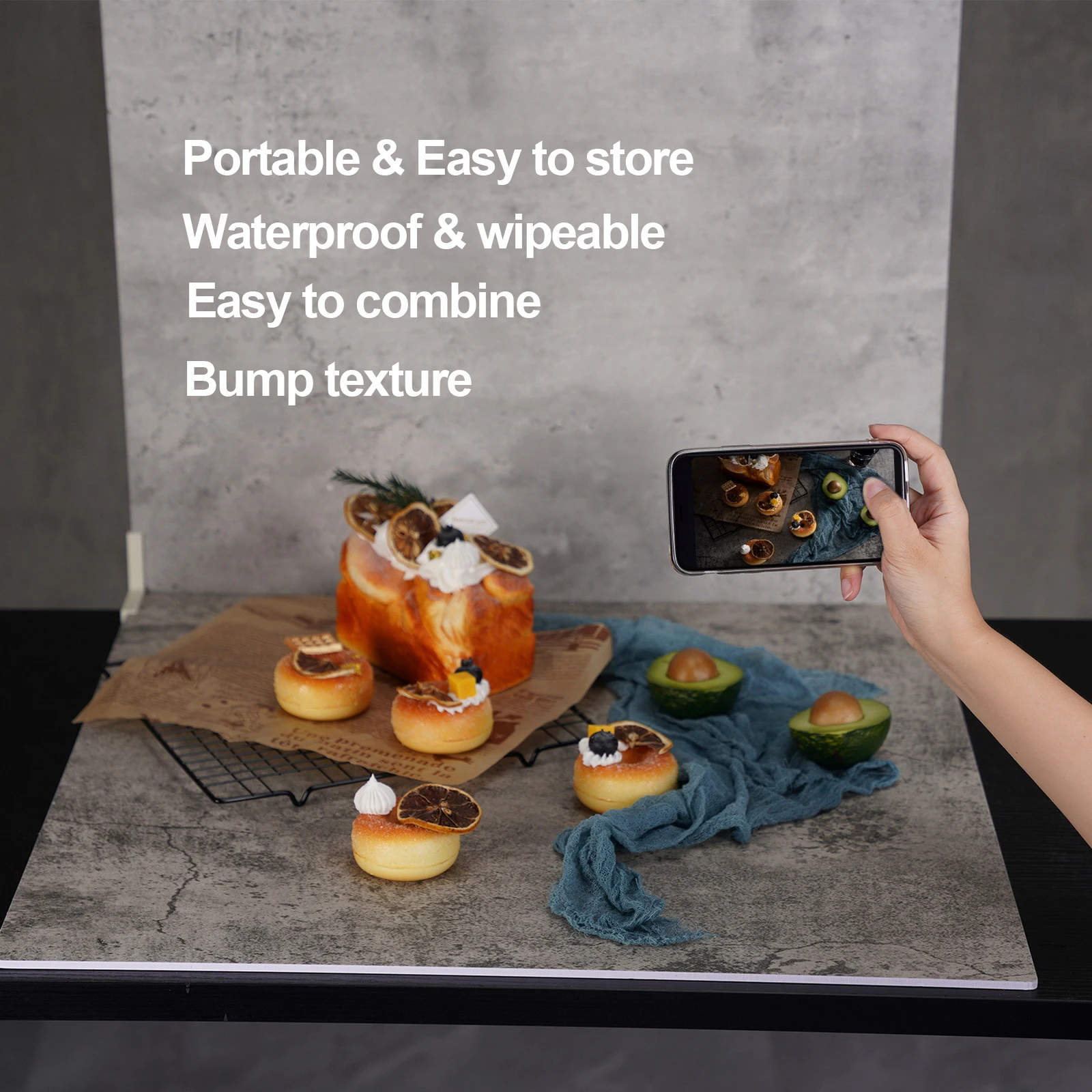 Photography 60x60cm Background Board Photo Studio Background Wooden Cement 3D Te