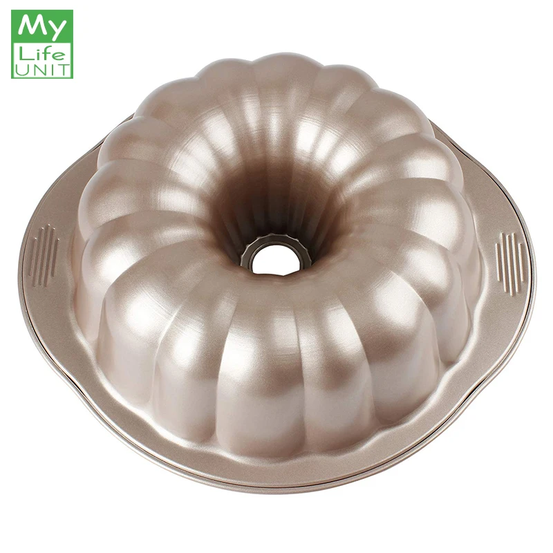 MyLifeUNIT Bundt Cake Pan 10-Inch Carbon Steel Non-Stick Pumpkin-Shaped Bakeware with Handles for Oven Baking MyLifeUNIT Bundt Cake Pan 10-Inch Carbon Steel Non-Stick Pumpkin-Shaped Bakeware with Handles for Oven Baking