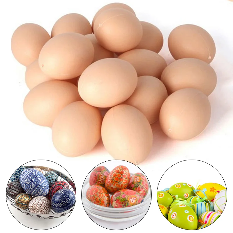 5Pcs/lot Artificial Egg Happy Easter Decoration Egg For Home Party DIY Painting Craft Kids Toys Gift Favor Easter Party Supplies