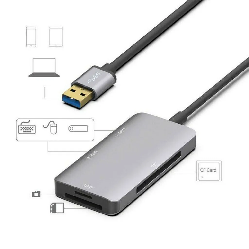 Ouhaobin 6 в 1 type-C концентратор USB 3,0 для ПК USB-C адаптер с HDMI 4 к видео PD чтение SD/TF 3,0 Карты USB порт