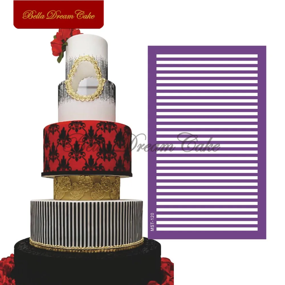 Вертикальные полосы шаблон трафареты для торта, помадка форма для свадебного торта сетки трафареты Пасхальный торт плесень украшения торта инструмент формы для выпечки