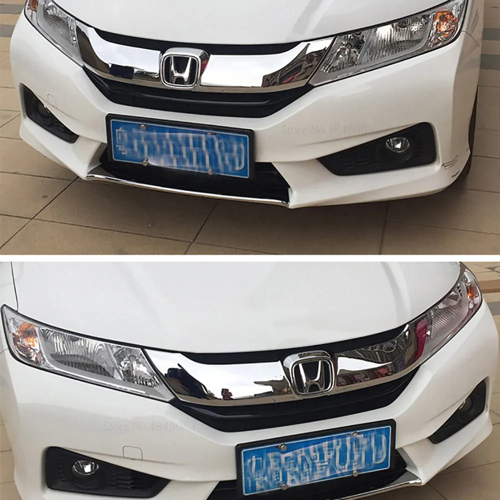 AITWATT ABS хромированные защитные полосы для Honda City передний бампер передний средний гриль отделка полоски стайлинга автомобилей