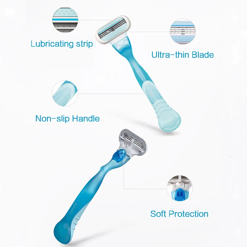 Gillette Venus Women 3 Layers Shaving Razor 1 Handle With 2 Blades Manual Razor For Female 3
