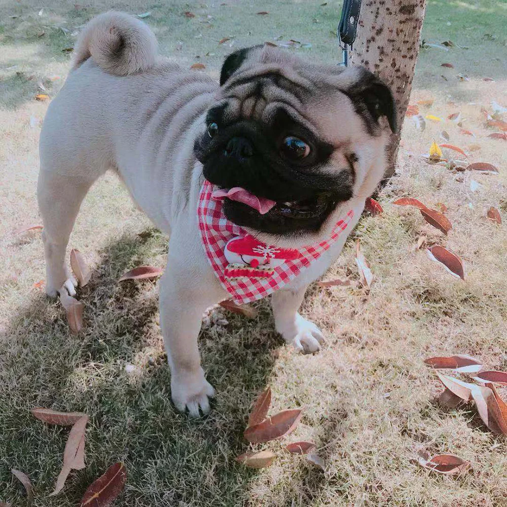 30pcs Christmas Pet Supplies Handmade Cotton Adjustable Dogs Cat Bandanas Scarf  Bowties Santa Claus Snowman Pet Dog Accessories