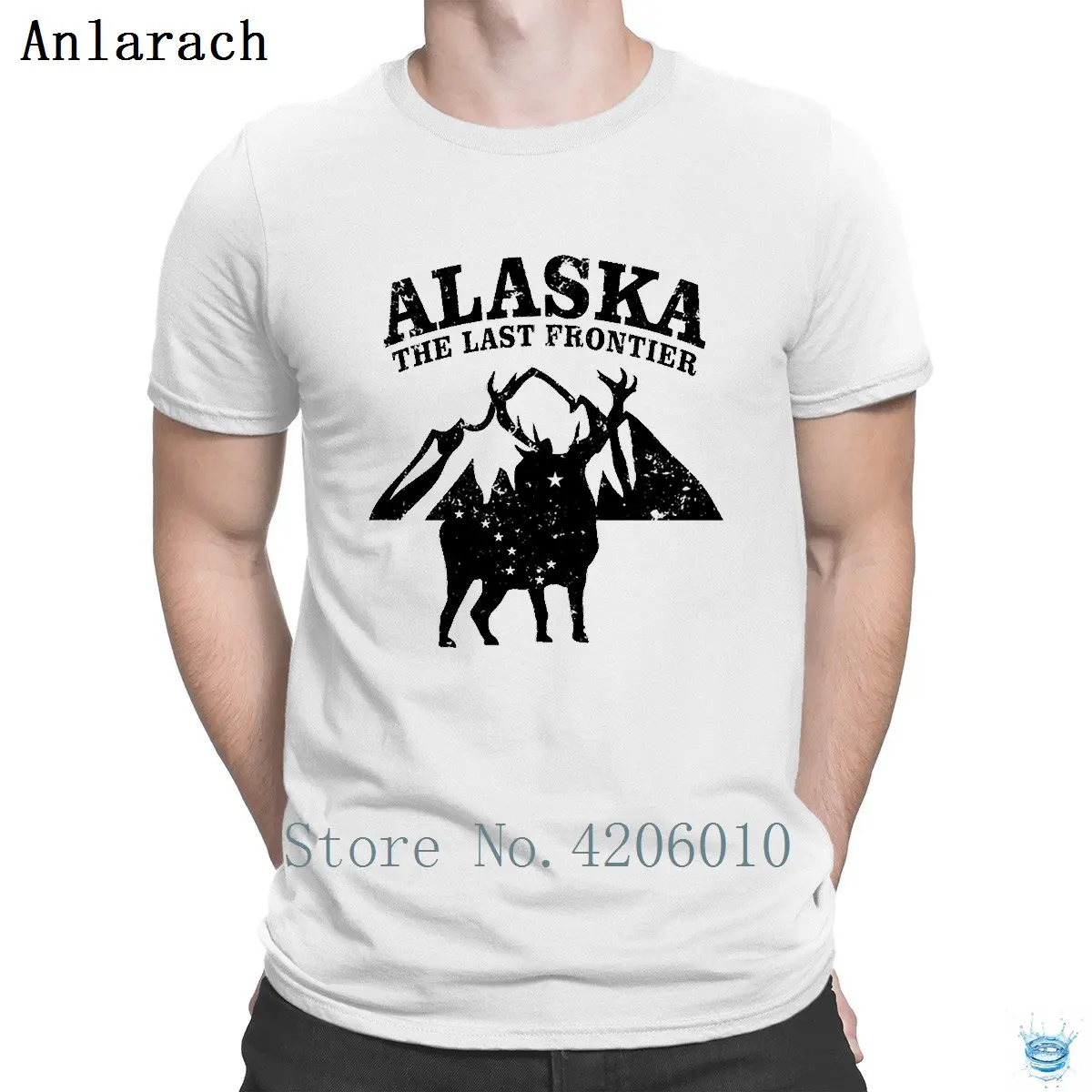 Футболка Alaska The Last Frontier, Аутентичная, в стиле хип-хоп, в винтажном стиле, хлопок, футболка для мужчин, семейный летний стиль, на заказ, сумасшедшая