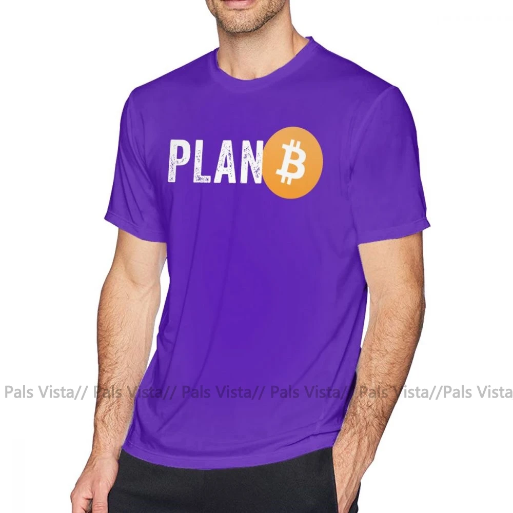 Биткоин футболка Plan B футболка 100 хлопок короткий рукав Футболка с принтом уличная Мужская большая отличная футболка - Цвет: Фиолетовый