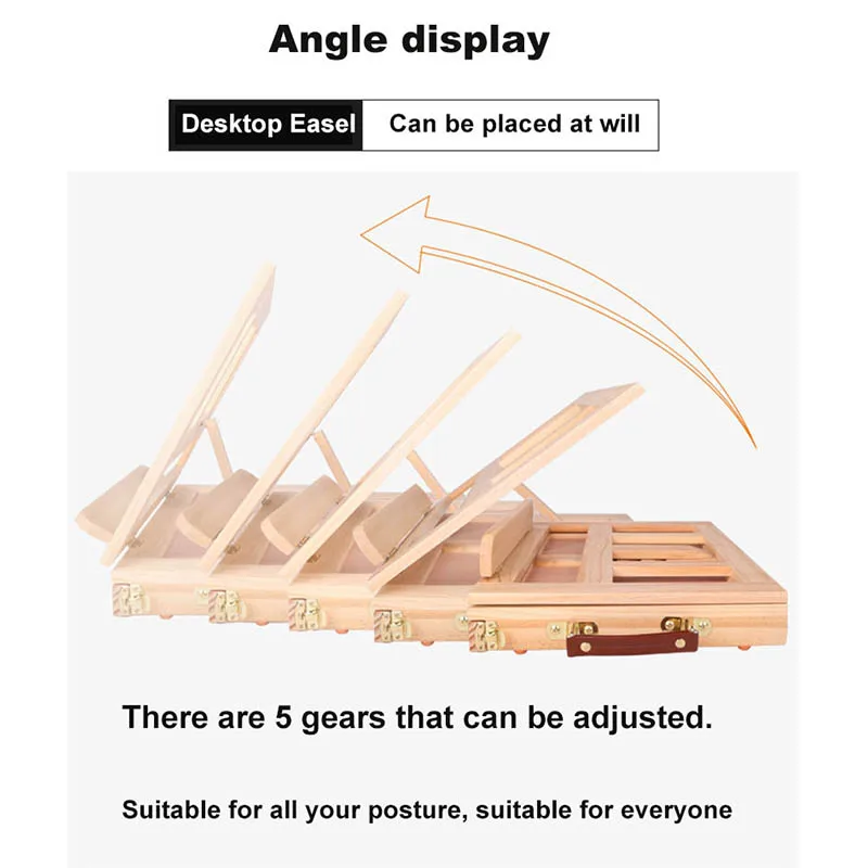 Mylifeюнит деревянный Настольный эскиз мольберт регулируемая переносная живопись мольберт художника чемодан краски аппаратные средства ящик для хранения мольберт