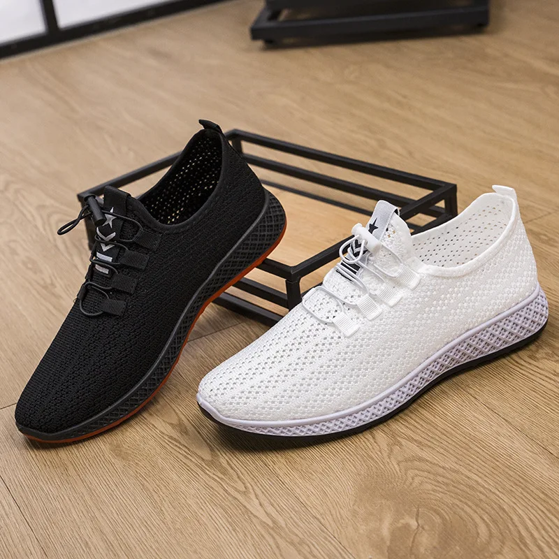 

2019 Spring New Style Sports Shoes Casual Breathable MEN'S SHOES Anti-slip Solid Color Single Shoes