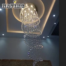 D80CM Современная led спиральная люстра, хрустальная люстра светильники длинные лестницы свет для лестница для гостиницы фойе гостиной