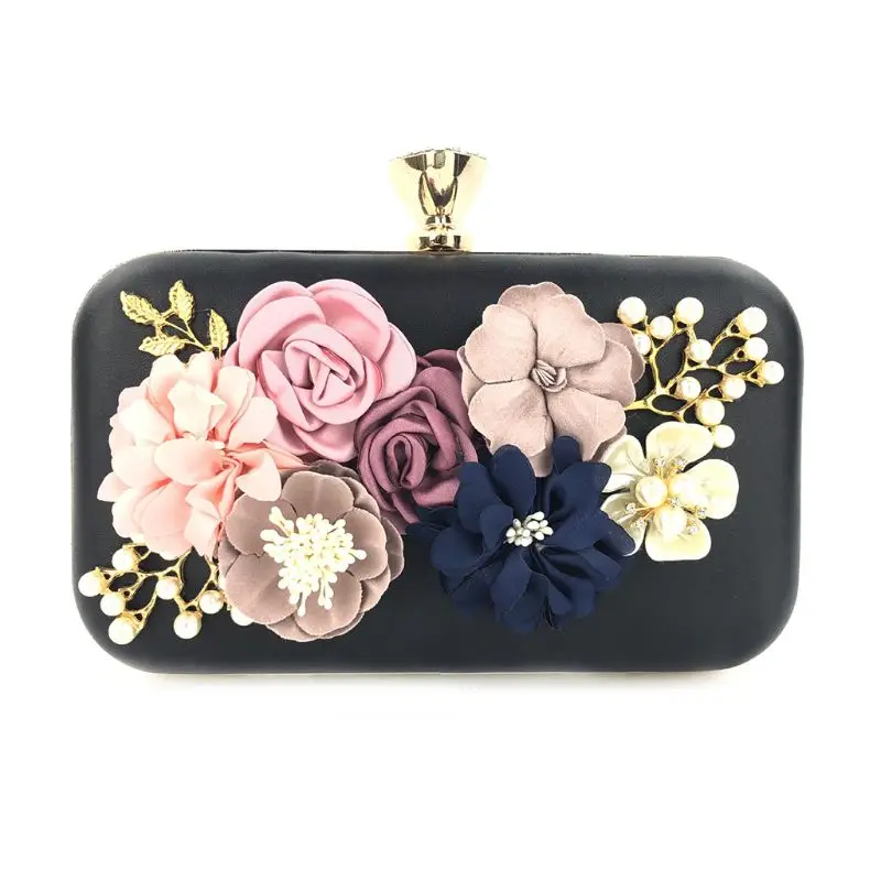 Женский клатч, украшенный бисером, милые цветы, сумочка, стразы, вечерняя сумка на плечо