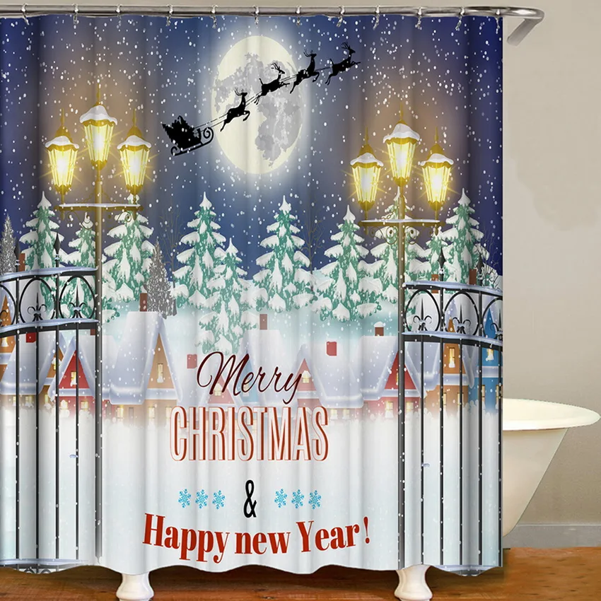 deer christmas curtains for bathroom shower curtains waterproof christmas decorations for home