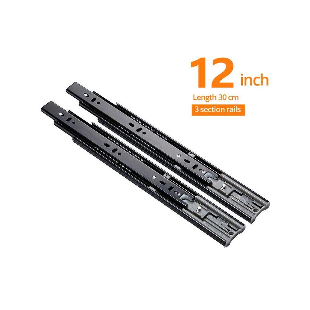 12 inch(300MM) Универсальный магнитный Набор направляющих для выдвижных ящиков, монтажный инструмент для мебели шкафа, выдвижная фурнитура для шкафа+ направляющая для выдвижных ящиков - Цвет: 12 inch(300MM)