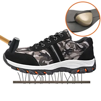 

Safety Work Boots Construction Men's Outdoor Steel Toe Cap Shoes Men Camouflage Puncture Proof High Quality Safety Shoes