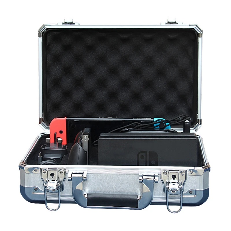 

FULL-Aluminum Alloy Hard Shell Case Travel Waterproof Carrying Storage Bag Strongbox For Nintendo Switch Ns Switch Console Acces