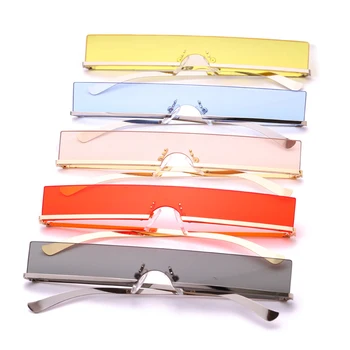 

2019 New Rectangle Sunglasses Women Fashion Luxury Brand Designer Red Pink Clear Small Lens Personality Sun Glasses ShadesUV400
