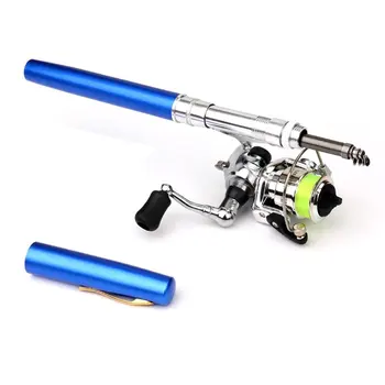 

Mini Portable Pen Type Fishing Rod Telescopic Fishing Pole with Metal Fishing Reel Outdoor Fishing Tackle Accessories