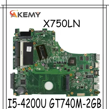 

X750LB mainboard For Asus X750 X750LB X750LN X750L K750LB laptop motherboard I5-4200U GT740M-2GB Test work 100% original