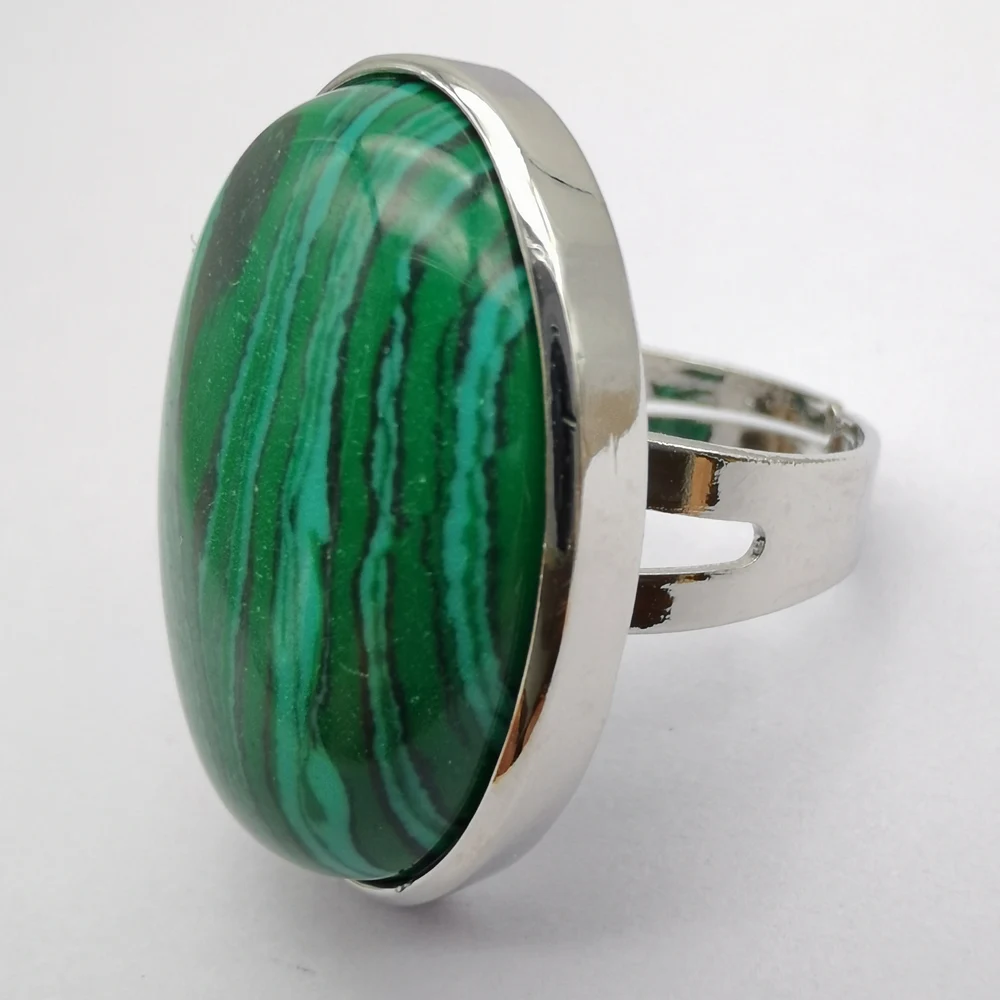Green Malachite Лабрадорит Амазонит Лапис тигровый глаз унакит эпидот песчаник Картина Камень Овальный драгоценный камень палец кольцо размер 8-9 ювелирные изделия для подарка 1 шт - Цвет основного камня: Green Malachite