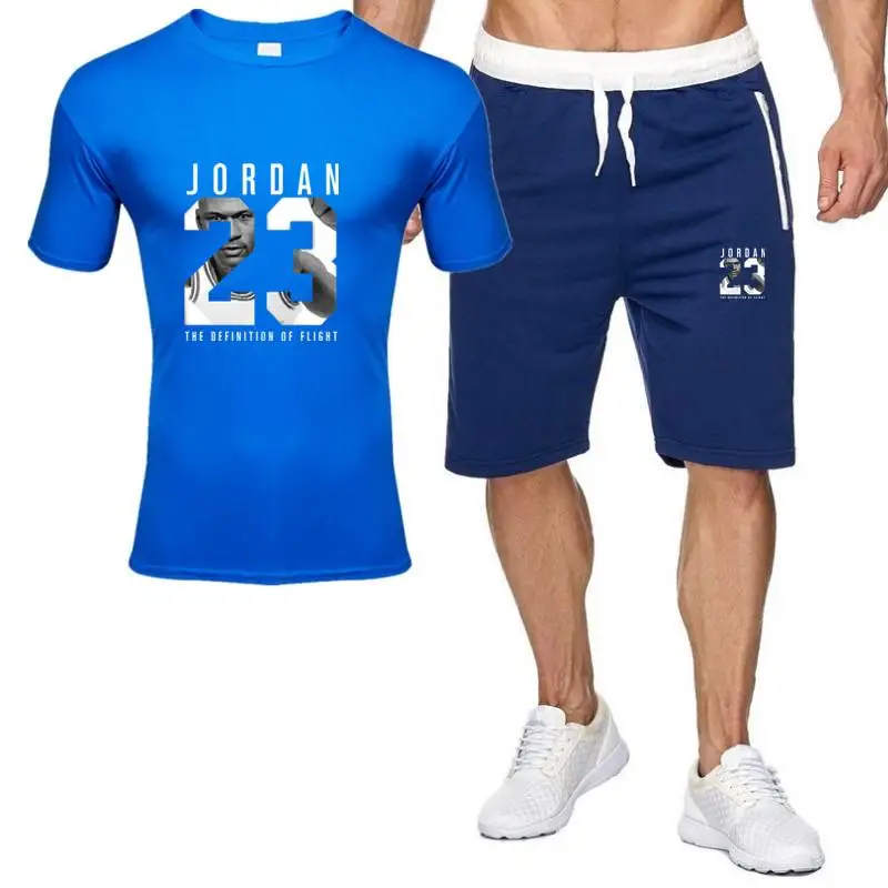 2 חתיכה להגדיר גברים תלבושות ירדן 23 חולצה הקיץ קצרים סט אימונית גברים ספורט חליפת ריצה טרנינג כדורסל ג 'רזי