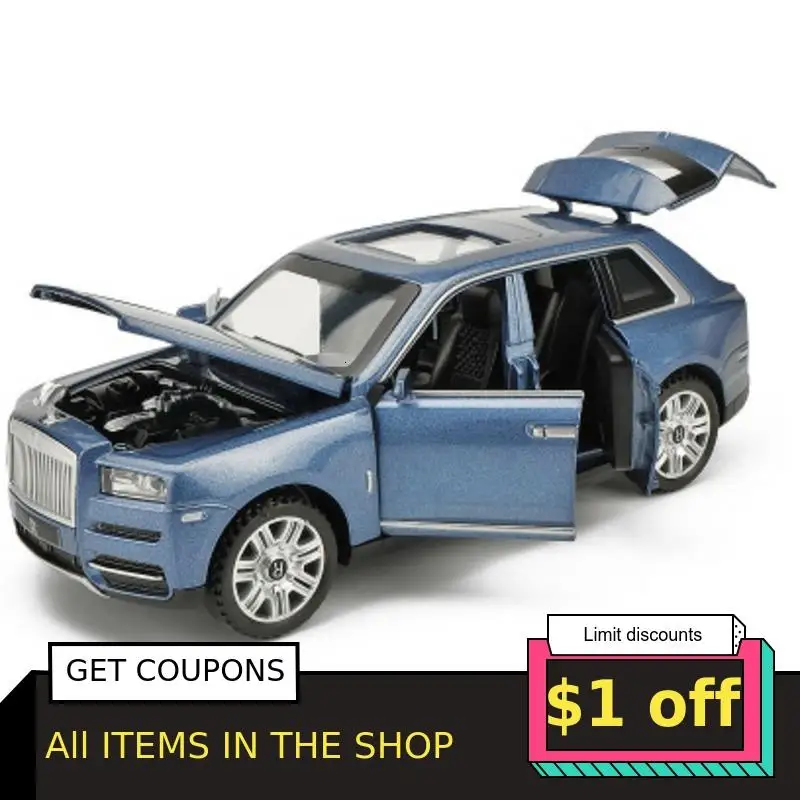 1/32 Rolls Royce Cullinan Diecasts модели игрушечных автомобилей со звуком и светом 6 дверей