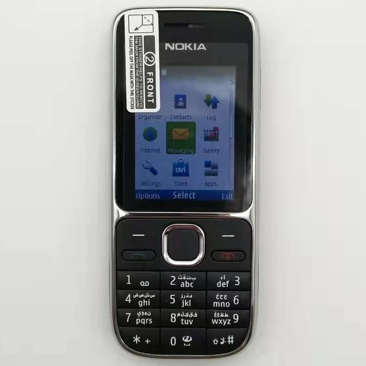 Hebrew Keyboard~Big Hot sale~Original Nokia C2-01 Unlocked Mobile Phone 2.0" 3.2MP Bluetooth GSM/WCDMA 3G Phone Free Shipping - Цвет: Черный