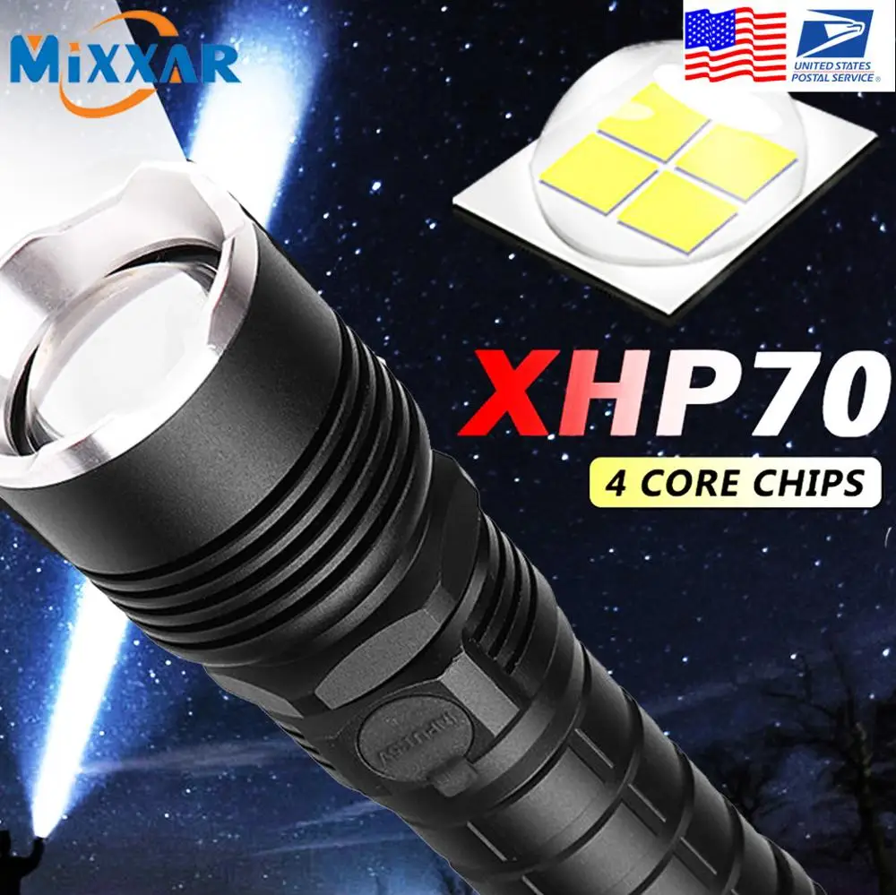 EZK20 дропшиппинг светодиодный фонарик P50/P70 зум ручные фонарики 18650/26650 напоминания