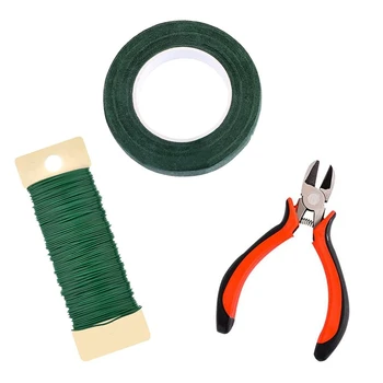 

Arrangement Tool Kit Floral Tape Stem Wrap Green Paddle Wire and Wire Cutter