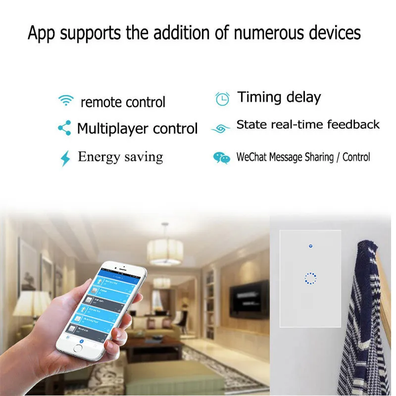 

Wifi Wall Switch Wireless Remote Light Relay App 2019 Sonoff T1 Touch Control Wifi Smart Switch Work with Google Home Alexa