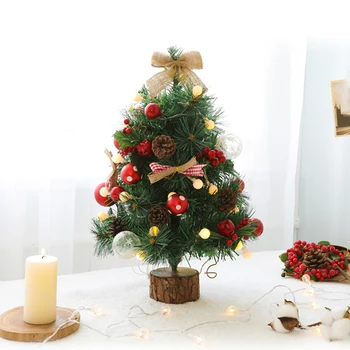 

Pine Leaf Mini Christmas Tree and Ball LED Lights String Home Decoration Battery Operated Fairy Lights Indoor Street Garlands