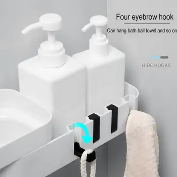 

Kitchen Rotating Wall Shelves Bathroom Wall Mounted Hole Free Storage Rack MOLC