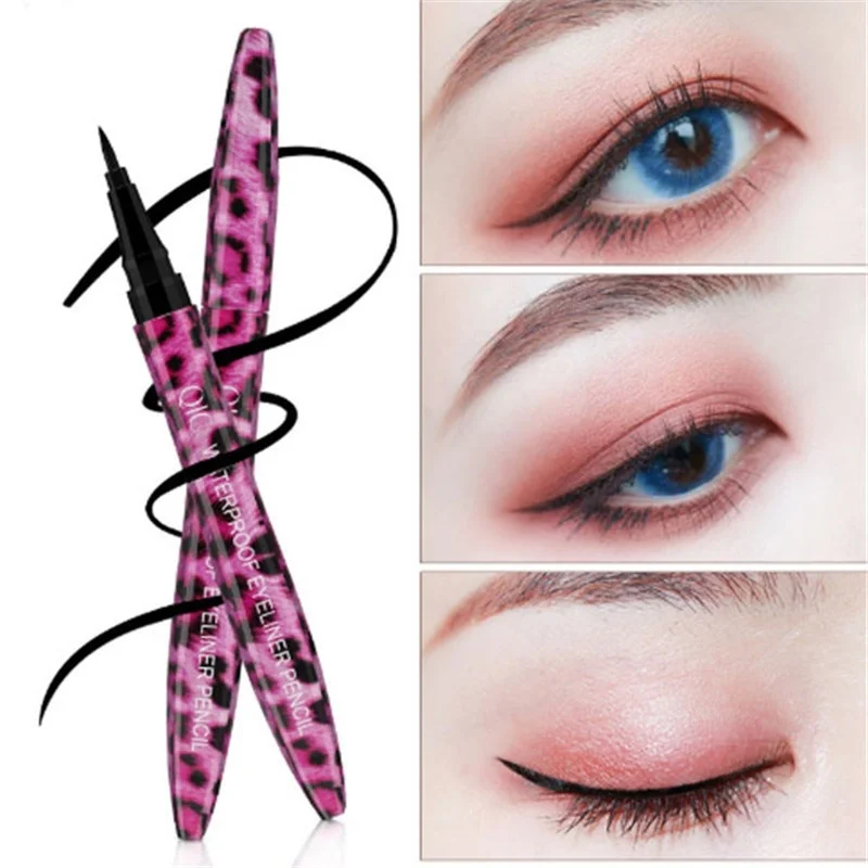 Pink Leopard Liquid Black Long Lasting Eye Liner Pencil Waterproof Eyeliner Smudge-Proof Cosmetic Long-lasting Makeup |