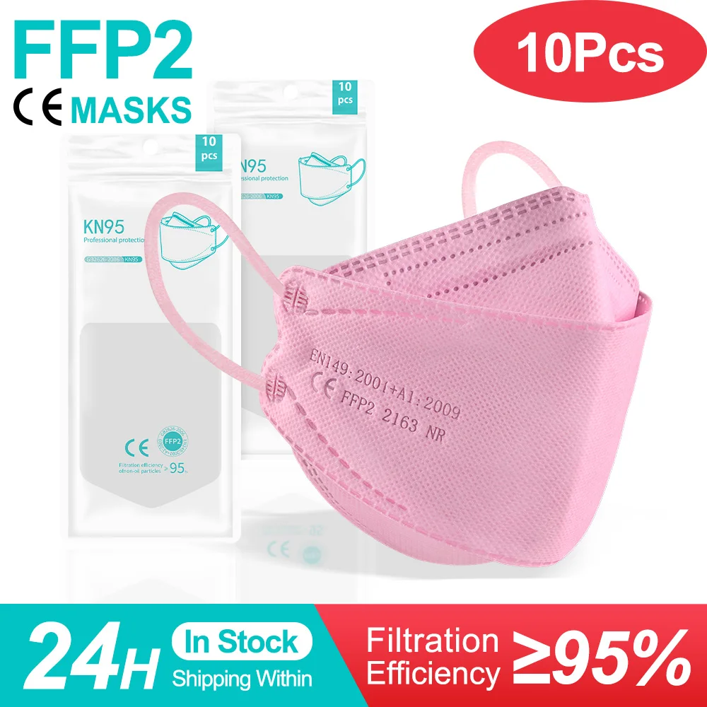 Mascarilla FFP2 tipo pez KN95 para adultos, máscara de protección facial coreana, FPP3, ffp2, nuevas